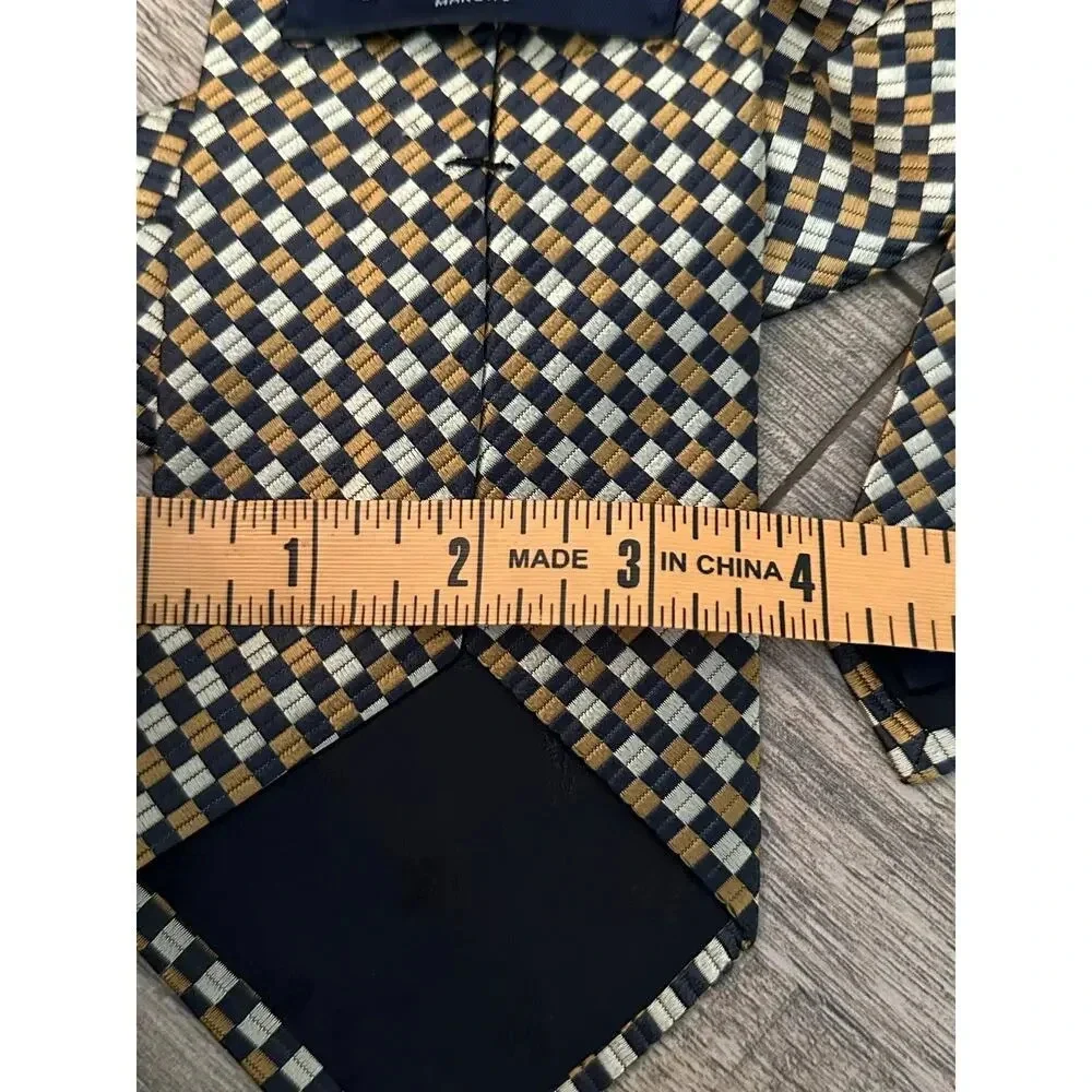 Brooks Brothers Makers 100% Silk Checked Print Neck Tie